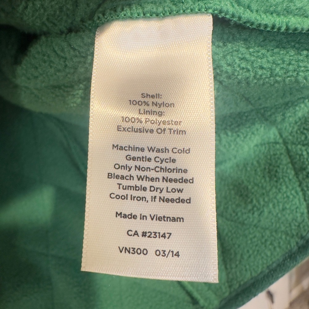 Talbots Womens Green Quilted Fleece Lined Puffer Vest Size L VN300 Zip & Snap - Picture 3 of 5